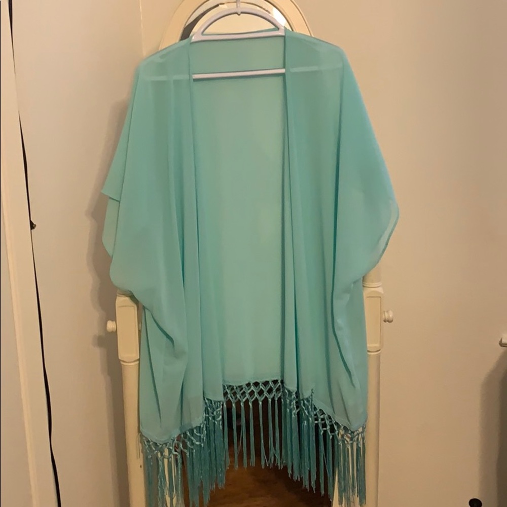 Mint Sheer Poncho